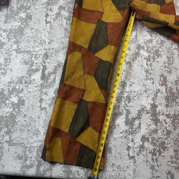 VTG Patchwork Plaid Wide Leg Bell Bottom Pants Groovy Hippy Retro *READ* - Picture 12 of 16